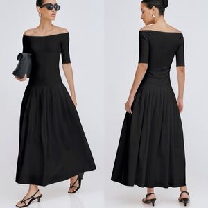 Marcella | Mila European Ponte & Cotton Maxi Dress